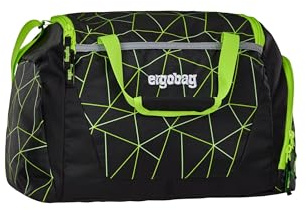 ergobag sportväska med våtfack, 20 liter, barnsportväska, simväska, unisex, olika motiv, Cybär Race – svart, En Storlek, sportväska