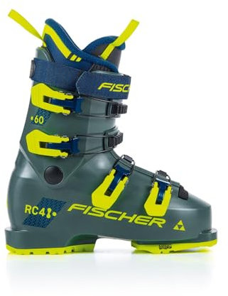 Skidskor skidstövlar för barn/tonåringar – Fischer RC4 60 JR Junior – MP27.5 EU42 2/3 – Färg: Grå – barn/ungdomar Alpin skidskor – Flex 60 – Skidstövlar ungdom skidstövlar – GripWalk