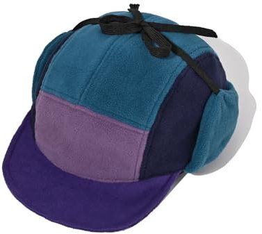 Clakllie Winter Basecap mit Ohrenschutz Warm Fleece 5 Panel Baseball Cap Verstellbar Earflap Cap Outdoor Fliegermütze Herren Unstructured Fullcap Short Brim Trappermütze Golf Dad Hut,BSWD2401-Blue