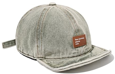 YAMEE Baseball Cap Herren Vintage Denim Kurze Traufe,Basecap Herren Sommer Sonnenschutz Atmungsaktiv,Schirmmützen für Herren Verstellbarer,Baseball Caps für Damen Soft-Top,Kappe Unisex Casual Outdoor