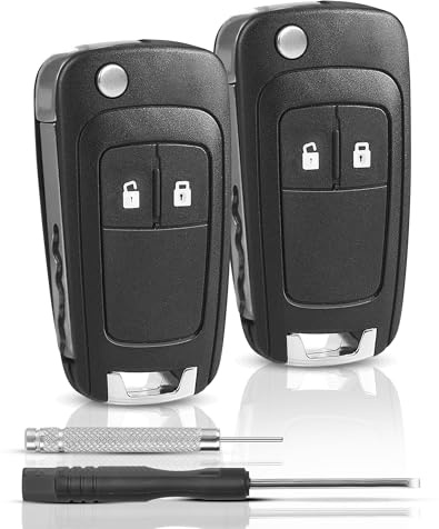 2pcs Ersatz Auto Schlüsselgehäuse für Opel/Vauxhall Insignia Astra Meriva Zafira Corsa Mokka Karl Cascada Adam, 2-Tasten Ersatz Autoschlüssel Funkschlüssel Gehäuse Klappschlüssel Ersatzschlüsse