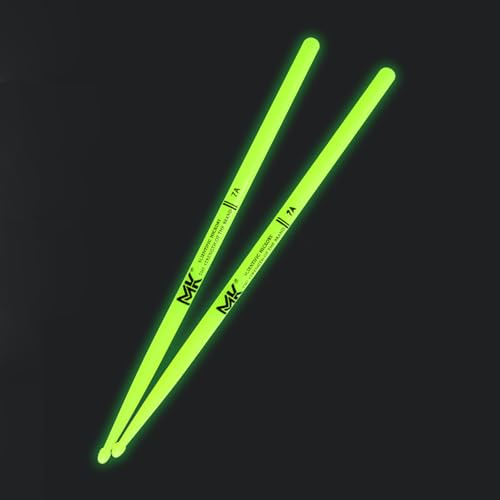 Guoyoocc Baquetas de Tambor Luminosas,Baquetas para Baterías Brillantes,(5A / 7A) Baquetas de Tambor Fluorescentes,Palillos de Tambor,Adecuado para representaciones teatrales3 Opciones de Color