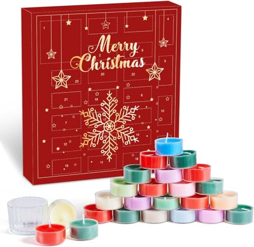 Kerzen Adventskalender 2026 Frauen Mädchen mit 24 Teelicht-Duftkerzen