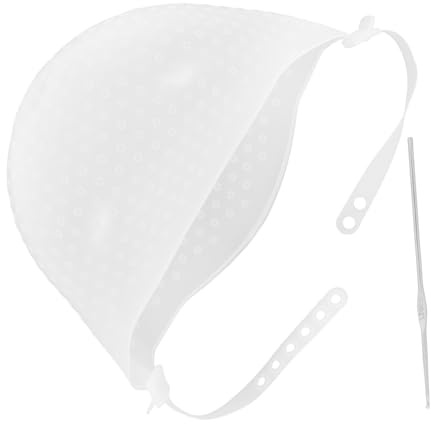 SAFIGLE Gorro De Silicona Reutilizable Para Mechas Con Gancho y Aguja Tapa Para Teñir Cabello Casa y Salón Diseño Ajustado Sin Fugas Herramienta Segura y Fácil De Limpiar Para Teñido Profe