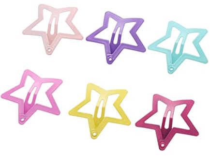 Gatuida 6pair Five-pointed Star Hairpin Spray Paint Hair Clips for Girls for Birthday and Xmas Occasions Cute Hair Accessories for Boys and Girls
