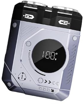 Rasoir portable à double lame lavable pour homme, IPX7 pour une utilisation complète humide/sec, mini rasoir électrique, charge rapide, longue durée de vie de la batterie, rasoir magnétique à double