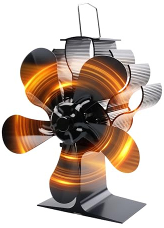 Ventilatore per camino, 5 fogli, senza corrente, ventilatore per stufa, ventilatore per stufa, ventilatore senza corrente, ventilatore per stufa a legna, camino, stufa, legno/canna fumaria