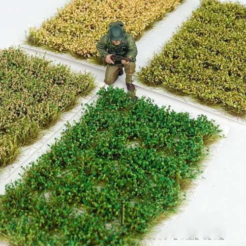 Hierba estática para mejoras de diorama para verde tupido para mechones adecuado para varias escalas de modelos (2)