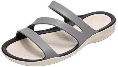 Alexis Leroy Sandali Piatti da Donna con Cinturini Sottili, Punta Aperta, Modello Casual Estivo e Suola Antiscivolo Grigio 37 EU