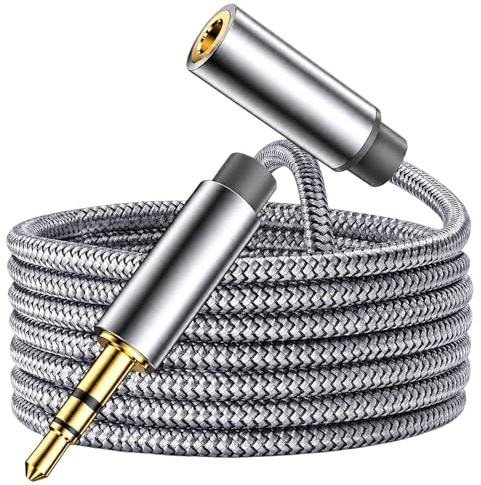 PaYuanRaoTi Headphone Extension Cable 5M 3.5mm Jack Extension Cable Male to Female AUX Audio Extension Cable Stereo Headphone Extender Cord Nylon Braided for TV Laptop Tablet Speaker Car Audio