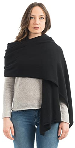 Dalle Piane Cashmere Damen Stola Kaschmir-Mix - Schwarz