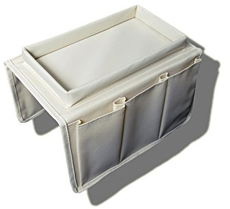 DASKING Sofa Aufbewahrungstasche, Armlehnen Organizer, Betttaschen, Bett/Sofa Tasche, Sofa Organizer, TV Fernbedienung Aufbewahrungstasche (Beige)
