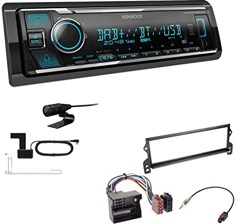Kenwood KMM-BT508DAB 1-DIN Digital Media Receiver Autoradio DAB+ Bluetooth Amazon Alexa Einbauset passend für MINI Mini, Mini Cabriolet 2003-2008 schwarz