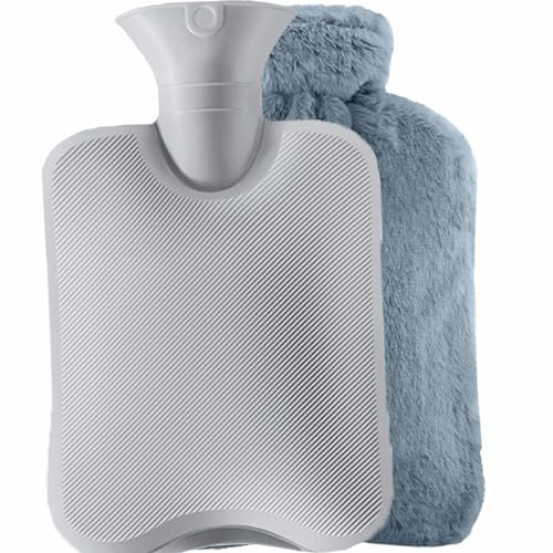 Bouillotte Eau Chaude 2L/3L, Bouillotte Pied avec Housse en Peluche Amovible, Bouillotte de Lit, Bouillote Chauffant Peluche pour Regler Douloureuses, Fournir Chaleur pour Bébé Adultes (3L)