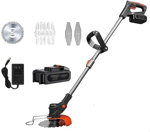 BebeXi push along lawn mower manual mower Electric Lawn Mower Agricultural Cordless Weeder 21V Lithium Battery Trimmer Portable Garden Trimming Tool