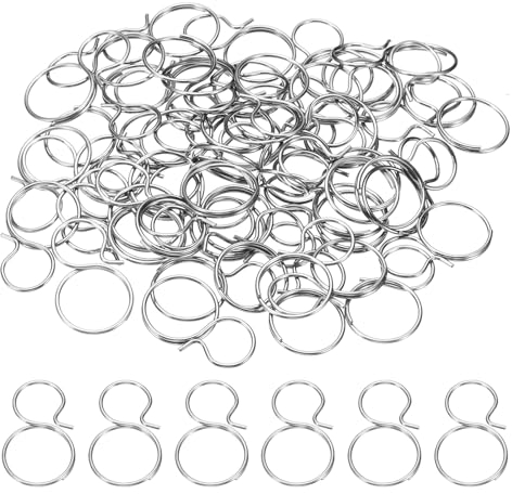 PATIKIL 0.63x0.39 Stainless Steel Chandelier Connector Pins, 50Pcs Chandelier Crystal Clips for Fastening Crystals Parts, Chandelier Replacements, Silver