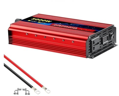 Transformateur Convertisseur Puissance Portable Prise Universelle Onduleur Sinusoïdal Pur DC 12 V/24 V vers AC 110 V/220 V 1600 W 2500 W 3500 W 4500 W 5000 W 6000 W(220V 60Hz,5000W 12V)