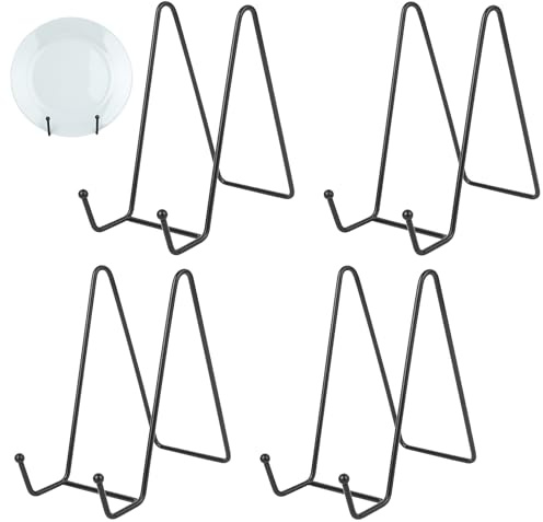 4 stycken bordsstaffli, tallriksstativ metall, 15 cm tallrikshållare, stativ, bordsstaffli stativ metallbokstativ, bokhållare lästativ, bordsstativ för böcker, dekoreller