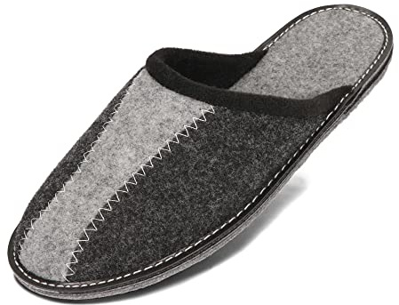 BeComfy Pantofole in Feltro da Uomo Suola in Feltro Molto Leggero Grigio Nero 40 41 42 43 44 45 46 EU (Grafite, Sistema Taglie Calzature EU, Adulto, Numero, Media, 44)