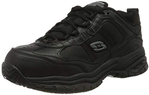 Skechers Men's Soft Stride Grinnel M Industrial Shoe, Black Leather/Black Mesh, 10 UK