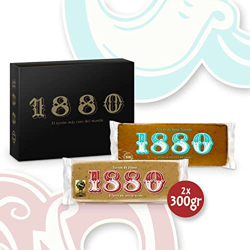1880 - Pack Turrón de Jijona 300g + Turrón de Yema Tostada 300g, Textura Cremosa y Blanda, Calidad Suprema, Típico Dulce Navideño, Receta Artesanal, Turrón Tradicional 600g
