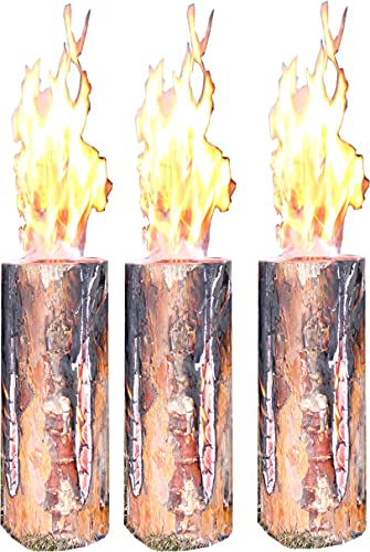 Schwedenfeuer 3 Stück Baumfackel Finnenfackel Gartenfackel Fackel H 35 cm D 9-15 cm