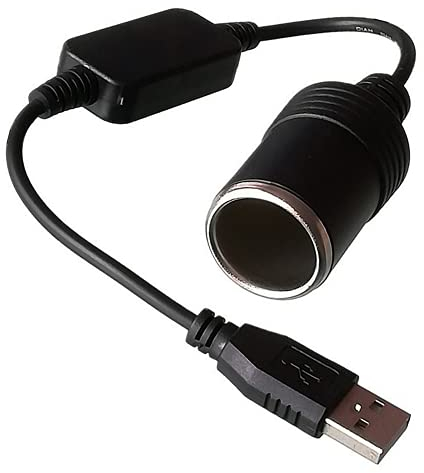 3.37inch USB to 12V Car Cigarette Lighter Adapter – Safe Power Converter for Dash Cameras, DVR, GPS, and Low-Power Devices | Plug & Play with Triple Protection for Car Electronics and Accessories