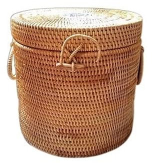 Fengyan Stoccaggio 1 Confezione Autunno Rattan Pu'er Scatola di Immagazzinaggio del Tè Stile Idilliaco Teiera Scatola di Immagazzinaggio del Tè in Porcellana Blu e Bianca ( Colore : D 22cmx22cm )