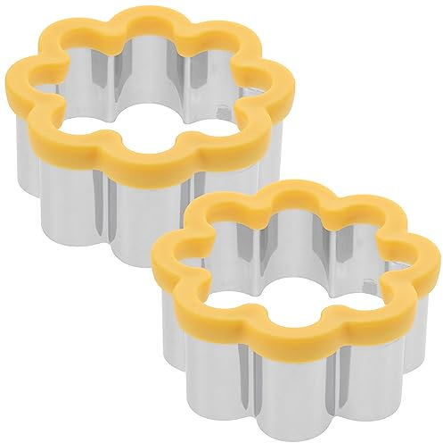 UPKOCH 2pezzi Stampo Per Biscotti Forma Di Fiore in Acciaio Inossidabile Utensile Da Forno Per Cottura e Lavori Fai Da Te Antiaderenti e Facili Da Pulire