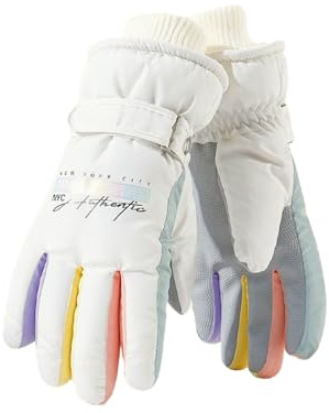 KEYDUACU Winter Ski Snow Gloves for Men, Women, Waterproof Touchscreen Windproof Cold Weather Hand Warming Winter Work Snowboard Gloves for Skiing Running and Cycling（Beige