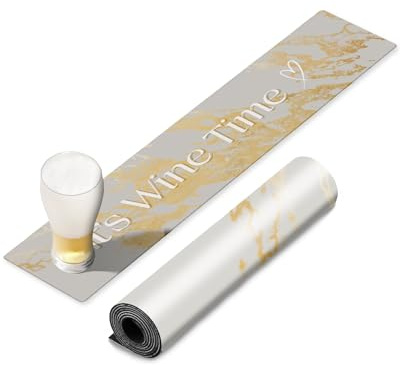TheDogTagCo Personalisierbare Barläufermatte, 830 x 200 mm, rutschfest, auslaufsicher, für Zuhause, Kneipe, Dekoration, britischer Text, jeder Name (Gold-Marmor)