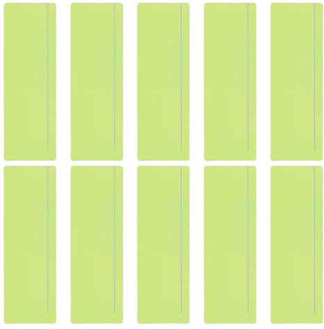 PATIKIL Strisce di Lettura Guidate, 10pz Segnalibri Sovrapposizione Colorata per Ridurre Stress Visivo Materiale Didattico con Riga per Classe, Verde Chiaro