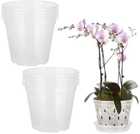 MISNODE Pots de Plantes Transparents Pots D'orchidées Respirants pour Une Croissance Améliorée, Grands Pots D'orchidées en Plastique avec Trous – Idéal pour Une Utilisation en
