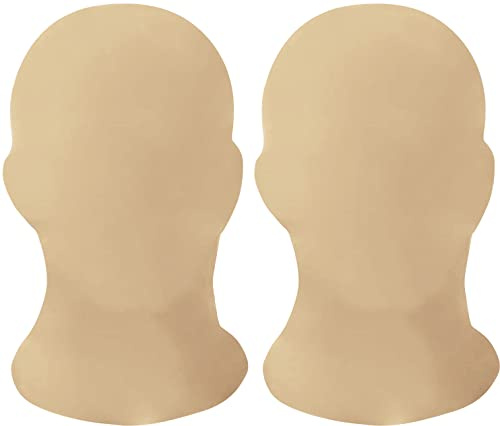 HBWL01 2 Stück Vollgesichtsmaske, 2. Hautmaske, Halloween-Spandex-Kapuze für Unisex-Tuch, Weiß