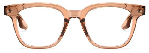 Dollger Blaulichtfilter Brille Damen Herren Übergroße Computerbrille Gaming Schutzbrille Blaulichtbrille ohne Sehstärke Blue Light Blocking Glasses Braun