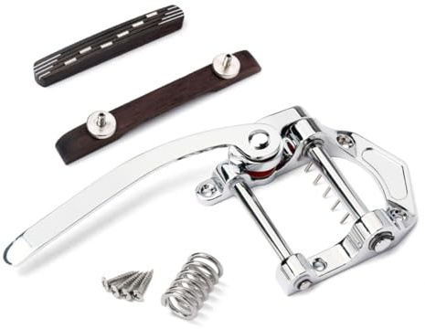 OFFSCH Gitarrensteg Aus Palisander Vibrato-saitenhalter Verstellbarer Bundsattel Für 6-saitige Archtop-jazzgitarre