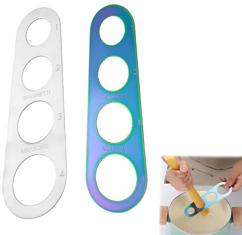 2 Spaghetti Portionierer; Spaghettimaß aus Edelstahl Pasta Maßnahme Küchenhelfer Werkzeuge