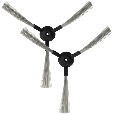 vhbw 2X Spazzola Laterale Compatibile con Hoover Robo.com2 Robot aspirapolvere - Set spazzole, Nero/Grigio