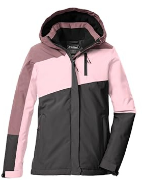 killtec Flicka funktionell jacka/utomhusjacka med huva och snöfall KOW 218 GRLS JCKT, mörk sten, 140, 43503-000, Mörk sten, 140