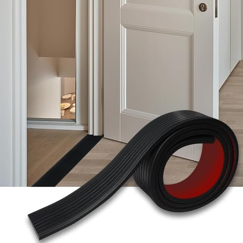 SDLDEER Threshold Ramps, 5cm x 1cm x 2 m Self-Adhesive Threshold Transition Strip, Non-Slip Rubber Ramp for Sweeping Robot Bathroom Doorway