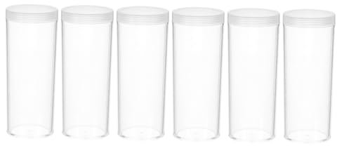 SHINEOFI Transparente Runde Kunststoff Münzschutzröhrchen Mit Versiegelter Abdeckung 6 Stück ø 32mm Platzsparend Für Münzsammler Und Aufbewahrung Von Kleinteilen