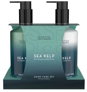 Scottish Fine Soaps Sea Kelp Hand Care Gift Set – Hand Wash and Lotion with Sea Kelp Extract and Panthenol