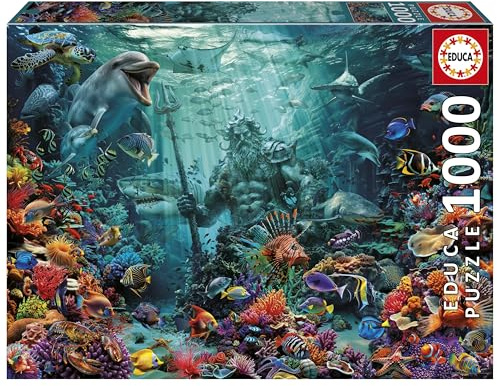 Educa - 1000 Piece Poseidon Coral Reef Jigsaw Puzzle for Adults | Sea Marine Life Theme Relaxation Gift | Ages 14+ (20174)