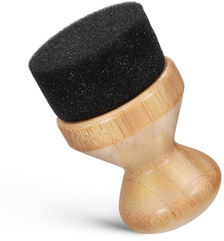 Hemobllo Wax Applicator for Wooden Countertops and Meat Boards, Bamboo Oil Brush with Foam Head for Comfortable Grip, for Kitchen Food Preparation and Applying Mineral Oil to Cutting