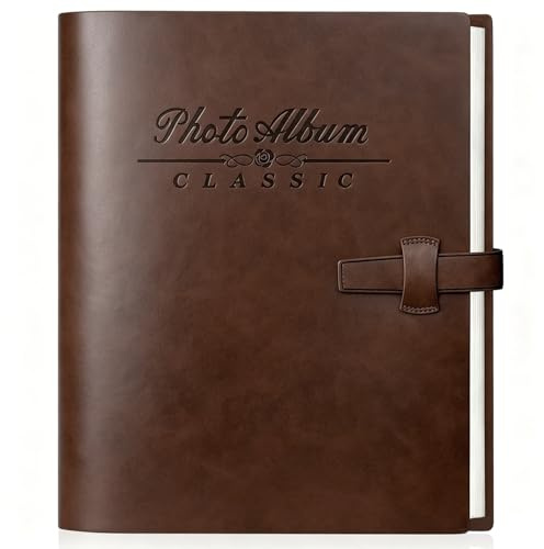 Miaikoe Fotoalbum 6x4 320 Fotos, Leder Cover Album mit 20PCS Kraftpapier Scrapbook hält 320 10x15cm vertikale Fotos für Familie Hochzeit Baby Graduation Classic
