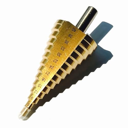 Taladro de metal， Broca escalonada de acero HSS4241 de 4-39/4-40/4-42/4-45/4-52/6-60 mm, juego de brocas cónicas for taladro de núcleo.(4 40mm)