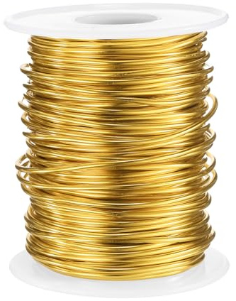 QUARKZMAN 16 Gauge pysseltråd aluminiumtråd 1,5 mm 30 meter flexibel böjbar aluminiumtråd metall smyckestråd blomtråd för smyckestillverkning modellering hantverk gör-det-själv, gul