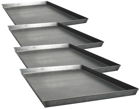 Pentole Agnelli Pasticceria e Pizza Teglia Rettangolare in Lamiera Blu, Blu, 60 x 40 cm (Confezione da 4)