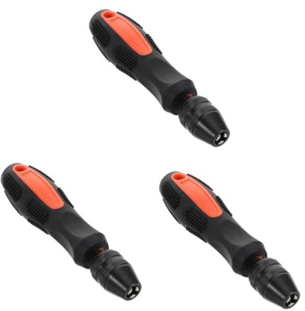 Operitacx 3 Pezzi Trapano Manuale Trapano a Mano Buco Perforazione Portatile Strumento Per Modellatori Lavorazione Del Legno Piccolo Trapano Punte Per Modellismo Black