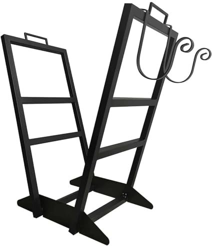 Support à Bûches, Panier Bois de Chauffage, Porte Buche de Cheminée, Rangement Elegant Et Pratique, Range Outils de Cheminée, pour Intérieur/Extérieur